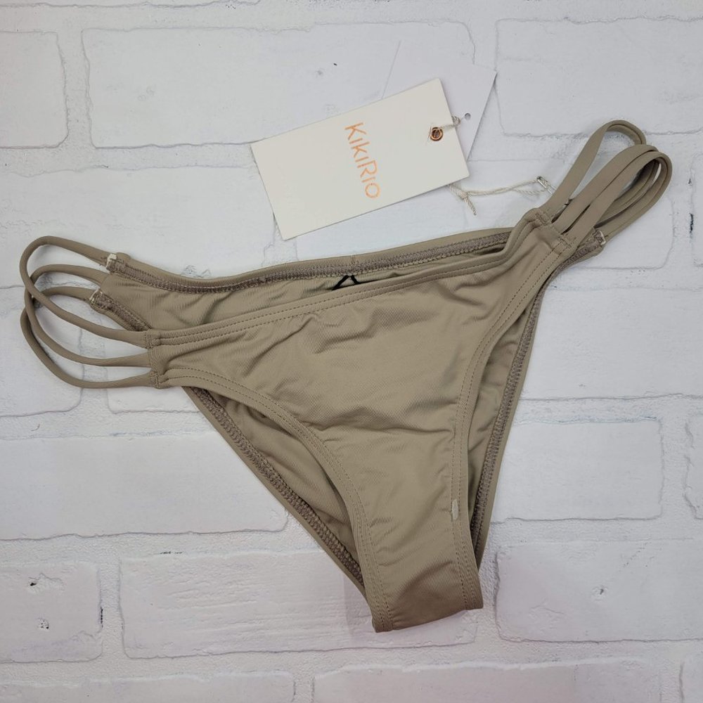 NWT Kikirio | ASOS Maia Strappy Bikini Bottom Canopy Taupe Medium - Picture 4 of 7